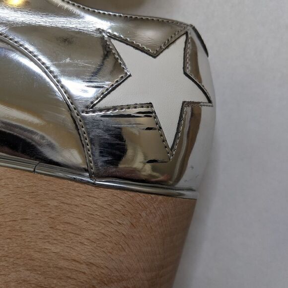 STELLA McCartney Elyse platform star shoes silver white wood - Picture 8 of 12